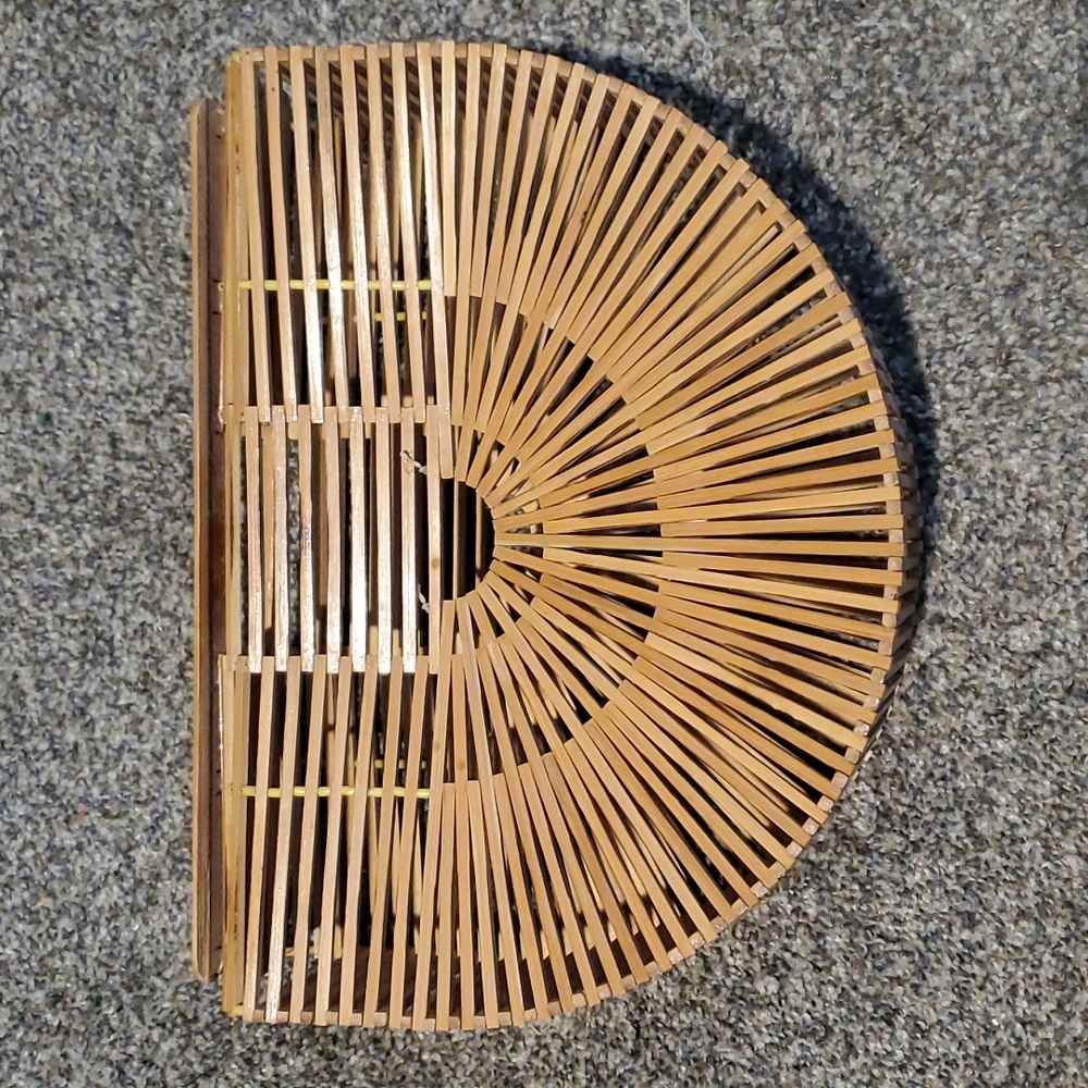 Vintage bamboo half moon bag